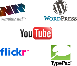 WordPress, TypePad, YouTube, Flickr, and more